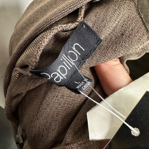 Papillon Vest Animal Print Brown Wrap Shawl Large - Picture 8 of 9